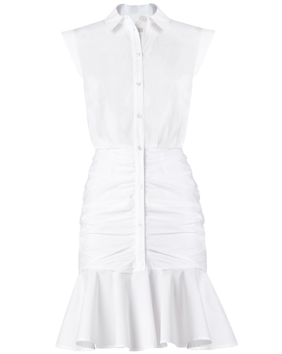 Bell Button Down Ruched Shirtdress | Veronica Beard