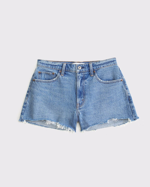 Women's Curve Love High Rise 90s Cutoff Short | Women's Bottoms | Abercrombie.com | Abercrombie & Fitch (US)