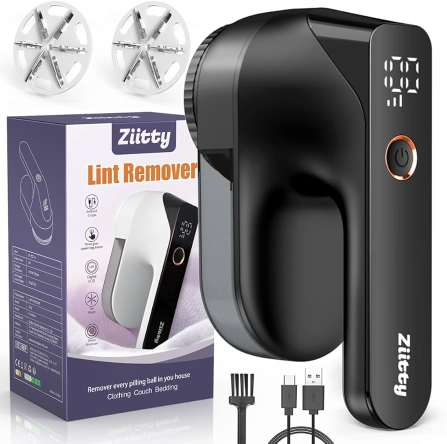 Ziitty Electric Lint Shaver, Lint Remover for 3 Adjustable Power Levels, 6-Blade Head Lint Cutter... | Amazon (DE)