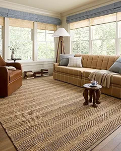 Loloi Chris Loves Julia Judy Collection JUD-06 Natural/Chocolate 7'-9" x 9'-9" Area Rug | Amazon (US)