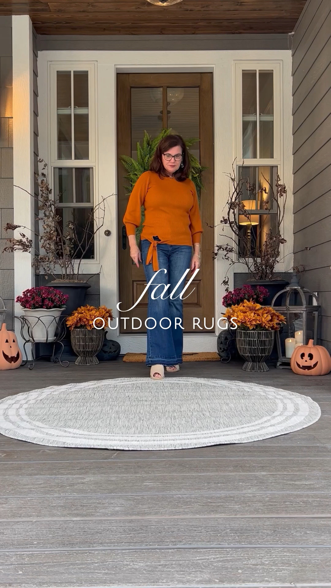 These are good options for fall outdoor rugs. They coordinate so nicely together.
Multiple sizes on both.

#LTKSeasonal #LTKHome #LTKSaleAlert