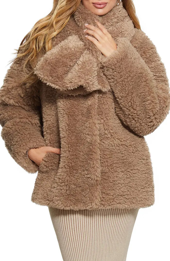 GUESS Rebecca Faux Fur Coat | Nordstrom | Nordstrom