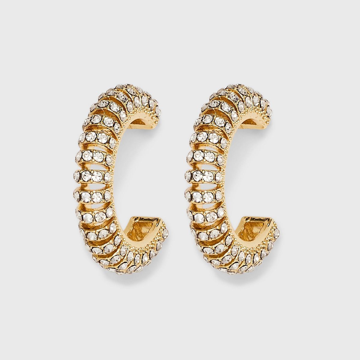 SUGARFIX by BaubleBar Crystal Tube Hoop Earrings - Gold | Target