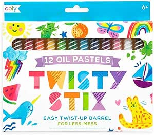 Amazon.com : OOLY, Oil Pastel Twisty Stix, No Mess Twist Up Barrel - Set of 12 : Arts, Crafts & S... | Amazon (US)