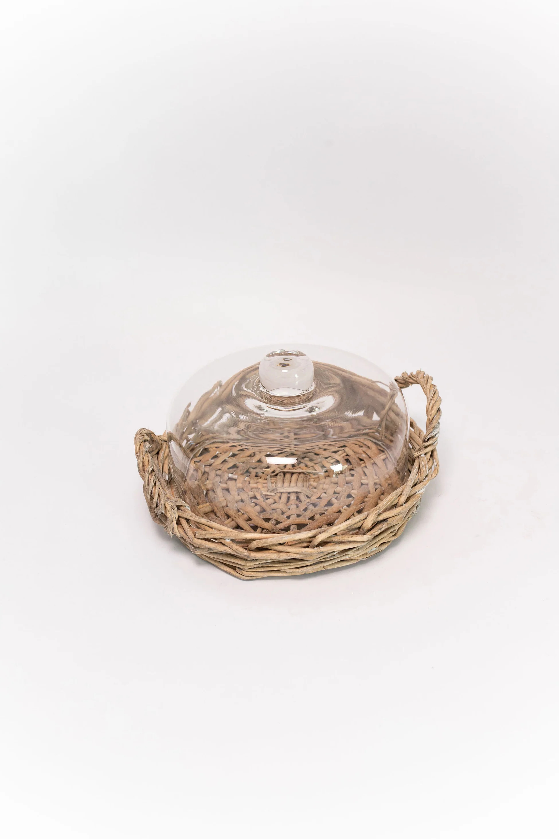 Glass Cloche with Woven Base | THELIFESTYLEDCO