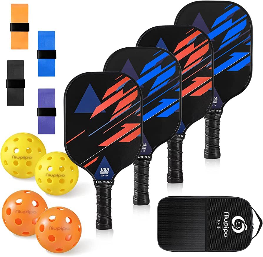 niupipo Pickleball Paddles, Lightweight Pickleball Rackets w/Fiberglass Surface, Fiberglass Surfa... | Amazon (US)