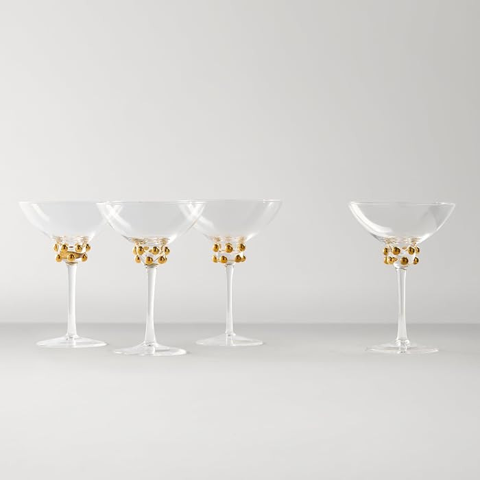 Z Gallerie Jolie Martini Glass with gold decorations - S/4 | Amazon (US)