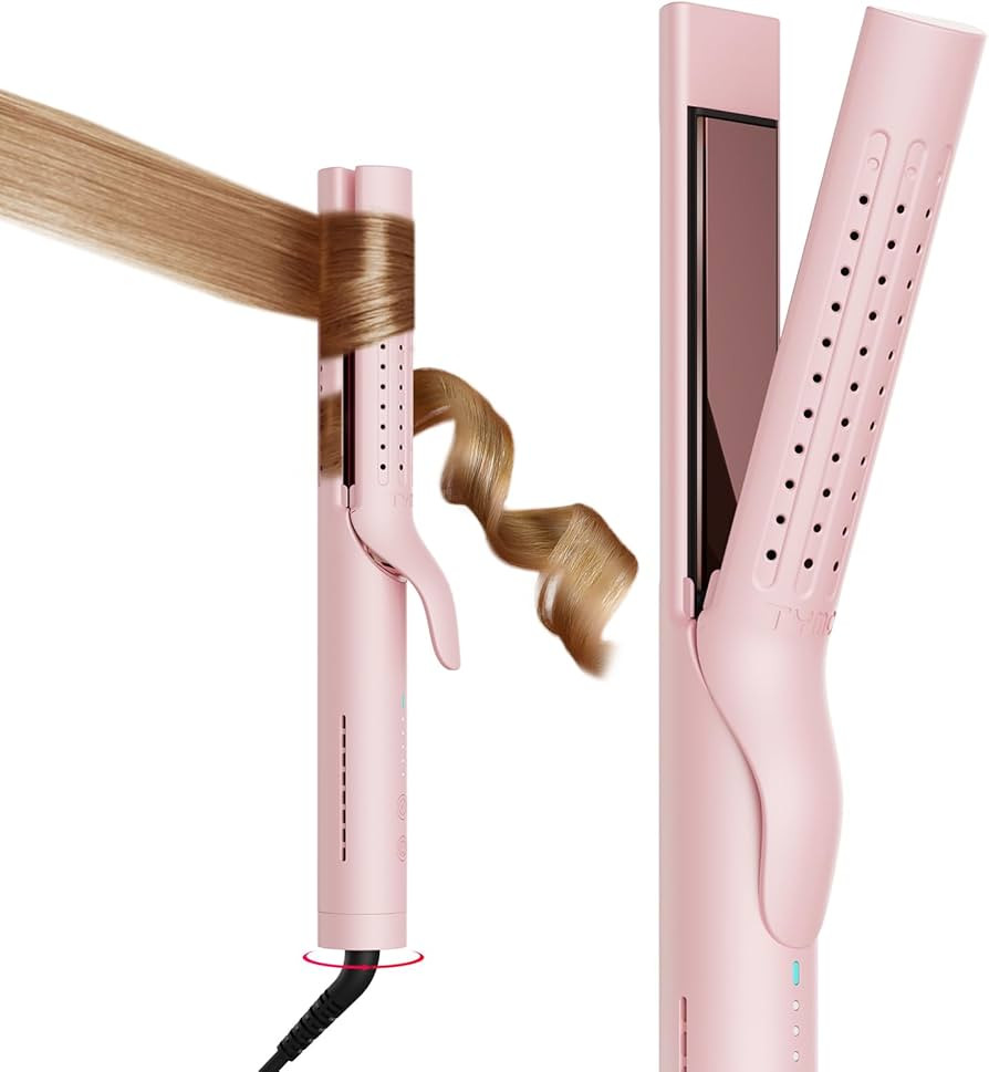 TYMO Airflow Curling Iron for Lasting Curls - Flat Iron Hair Straightener and Curler 2 in 1, Anti... | Amazon (US)