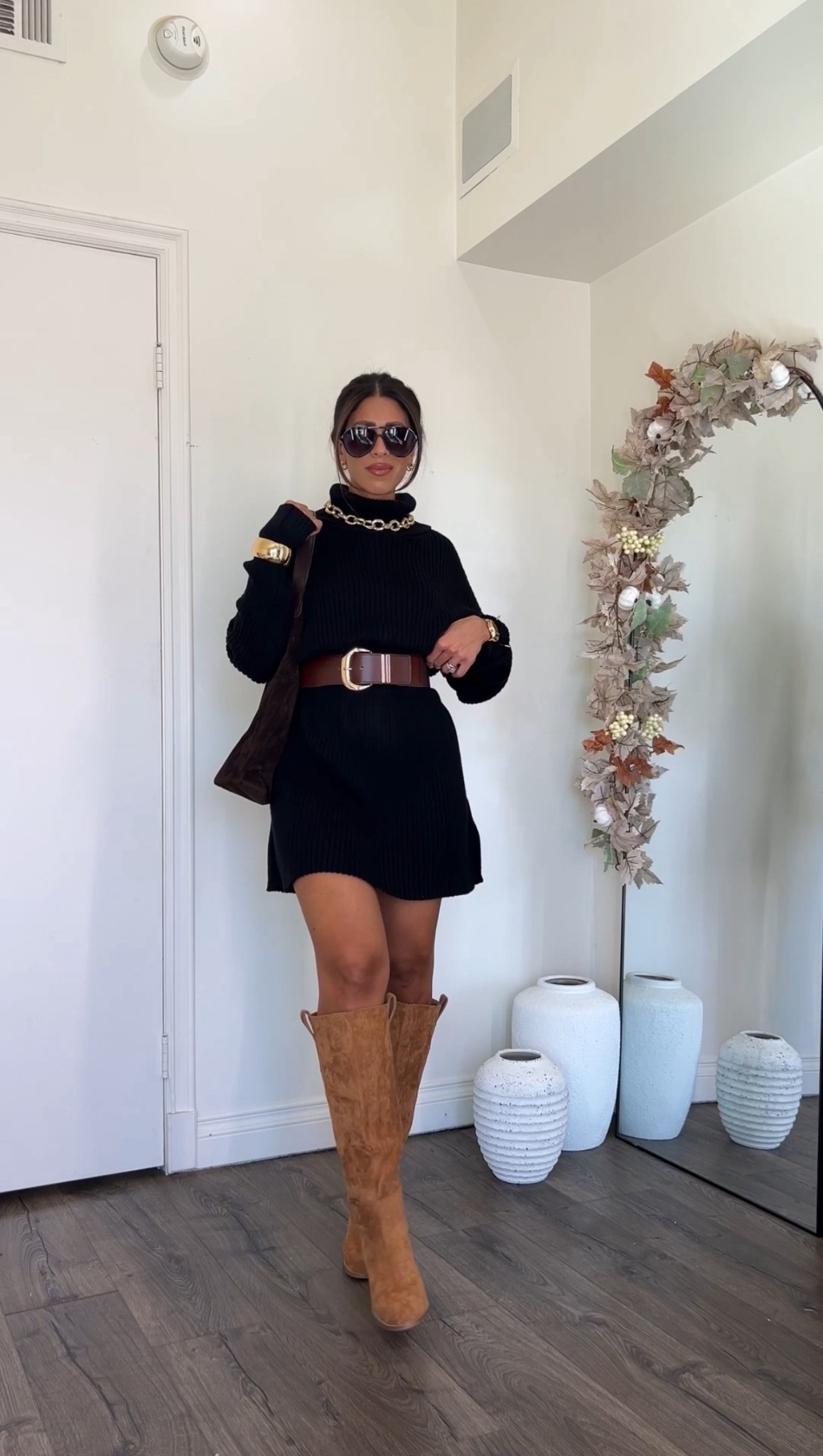 Chic and comfy Thanksgiving outfit ideas. Oversized sweater dress size small 

#LTKFindsUnder50 #LTKootd #LTKStyleTip