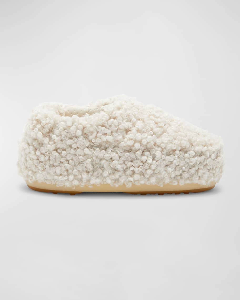 Moon Boot Cozy Faux Fur Slippers | Neiman Marcus