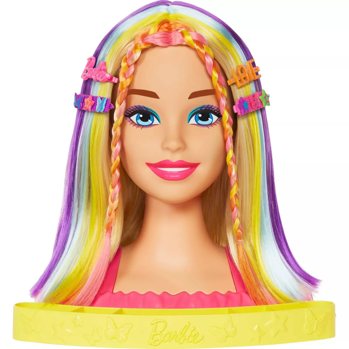 Barbie Totally Hair Neon Rainbow Deluxe Styling Head Blonde Hair | Target