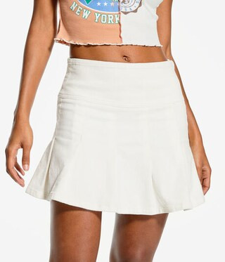 Pleated High-Waisted Corduroy Skirt | Aeropostale