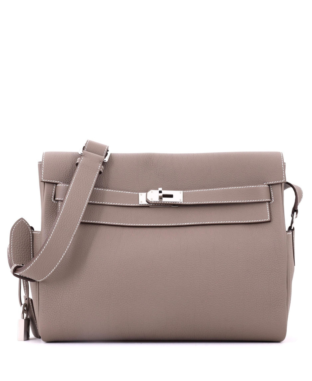 Pre-Owned Hermes Gm Kelly Messenger Bag Togo - Grey | Macy's