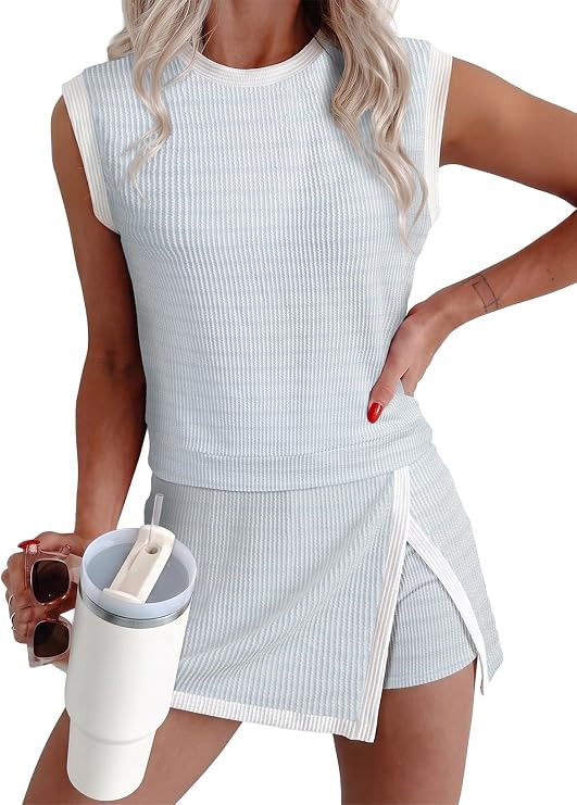 EVALESS 2 Piece Sets Women Summer Workout Outfits | Amazon (US)