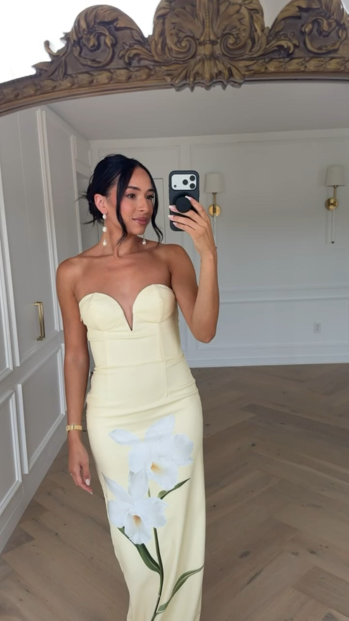 Summer wedding guest dress! Wearing size S butter yellow gown and size S shape wear 

wedding guest, summer wedding, garden wedding, cocktail dress, event dress, black tie optional

#LTKWedding #LTKSeasonal