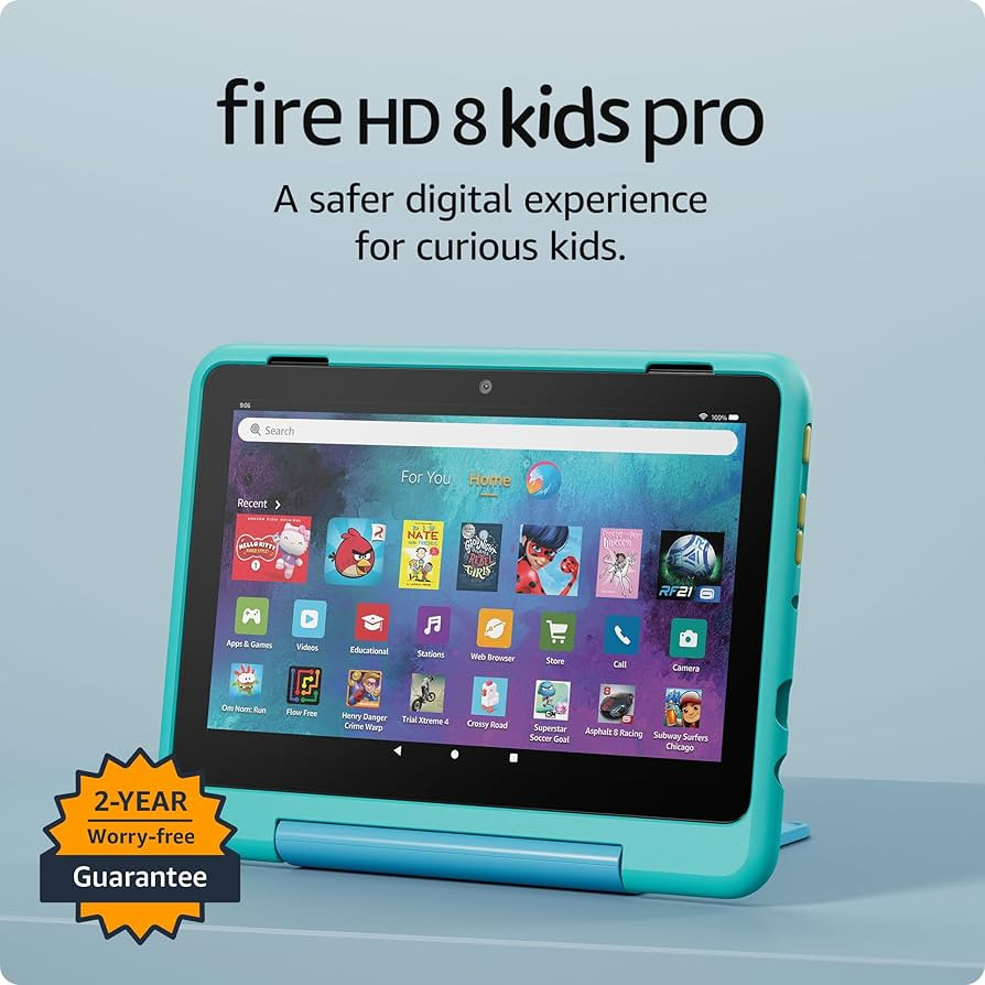 Amazon Fire HD 8 Kids Pro tablet (newest model), ages 6-12. Bright 8" HD screen, includes ad-free... | Amazon (US)