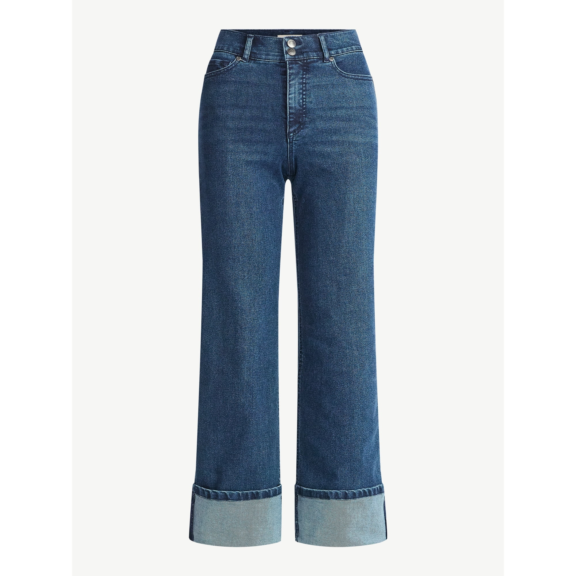 Sofia by Sofia Vergara Women's and Women's Plus Margot Wide Crop Super High Rise Jeans, 27" Insea... | Walmart (US)