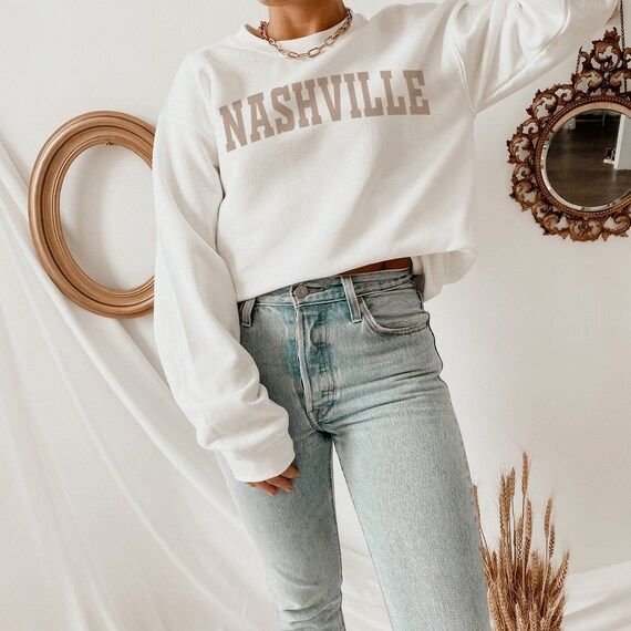 Nashville Tennessee Sweatshirt Oversized College Crewneck | Etsy | Etsy (US)