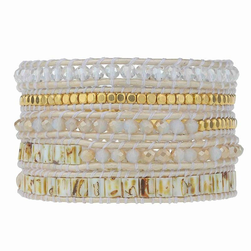 Champagne Crystals with Gold on Ivory | Victoria Emerson