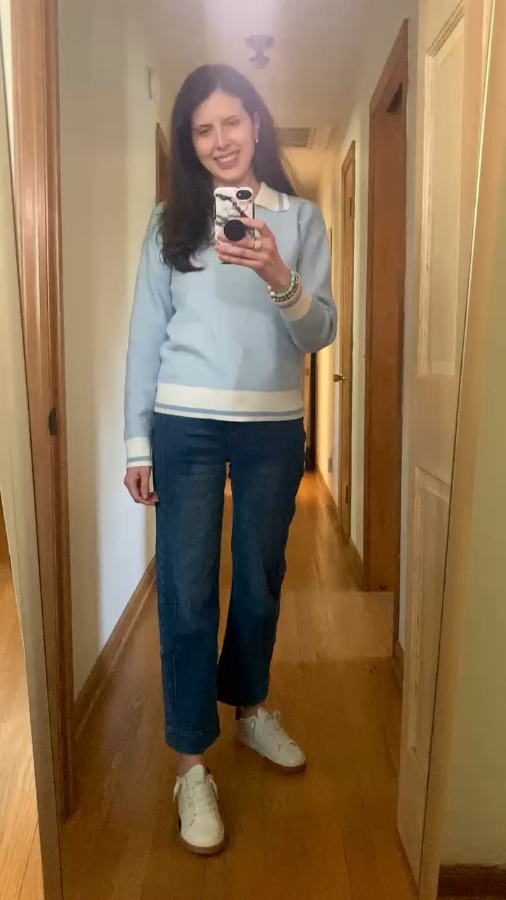 Barrel jean outfit, polo sweater, blue sweater, sneakers, spring denim outfit, spring outfit, weekend outfit 



#LTKgrwm #LTKootd #LTKSeasonal