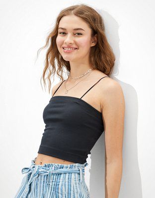 AE Bungee-Strap Crop Cami | American Eagle Outfitters (US & CA)
