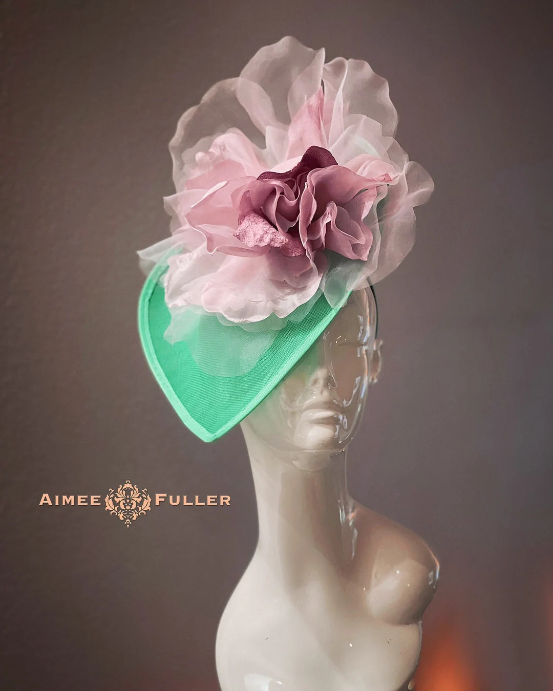 Kentucky Derby Hat Fascinator, Oaks Pink Rose Seafoam Green Bridal Hat, Del Mar Races Hat, Royal ... | Etsy (US)