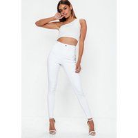 White Highwaisted Skinny Jeans | Missguided (US & CA)
