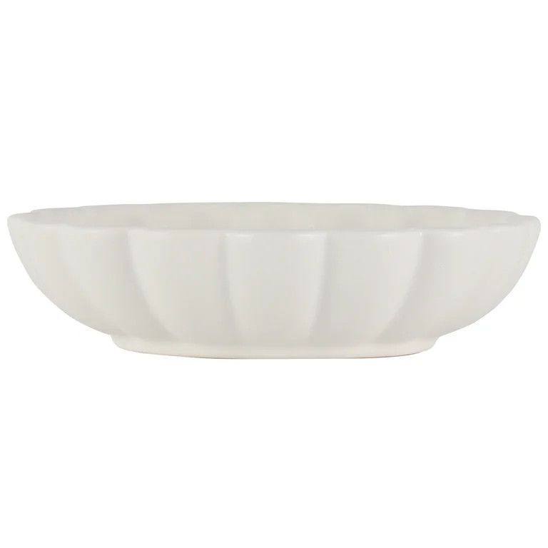 Mainstays Scalloped White Decorative Tabletop Bowl | Walmart (US)