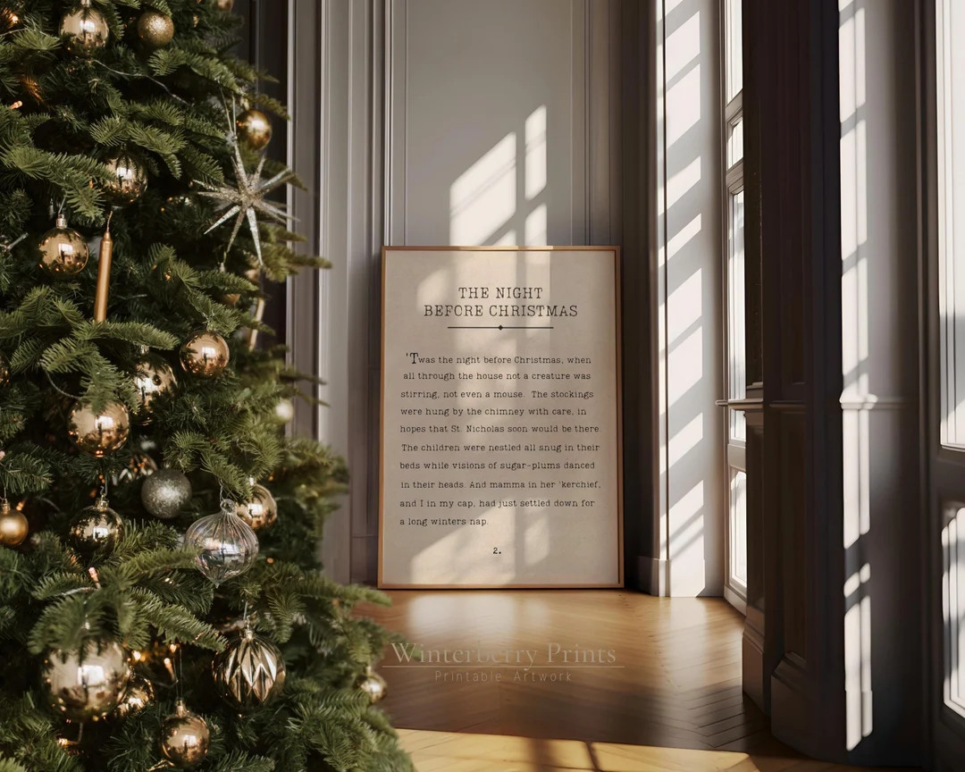 Christmas Printable, Twas the Night Before Christmas Printable, Christmas Wall Art,christmas Post... | Etsy (US)