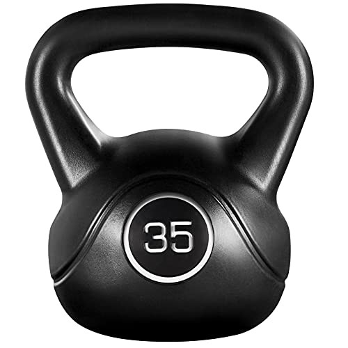 Yaheetech 35lbs Kettlebell Weights, Men & Women Home Gym Kettle Bell Exercise & Fitness Equipment w/Wide Flat Base & Textured Grip for Strength Training | Amazon (US)