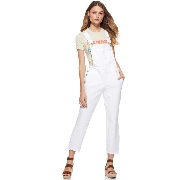 Scoop Women's Raw Edge Denim Overalls | Walmart (US)