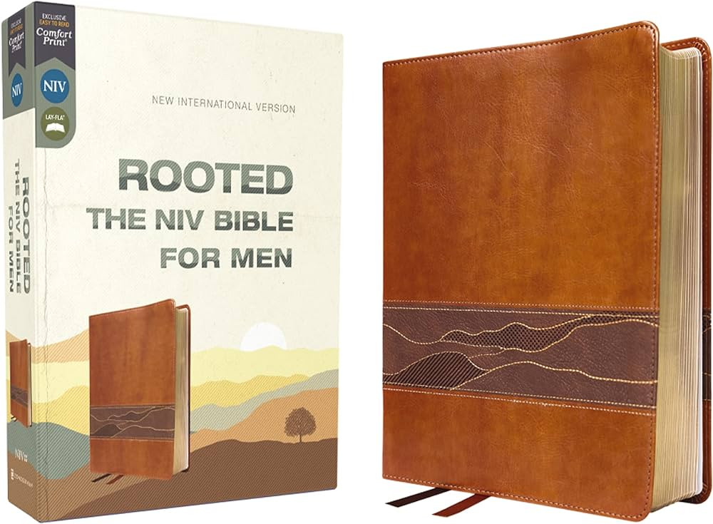 Rooted: The NIV Bible for Men, Leathersoft, Brown, Comfort Print | Amazon (US)