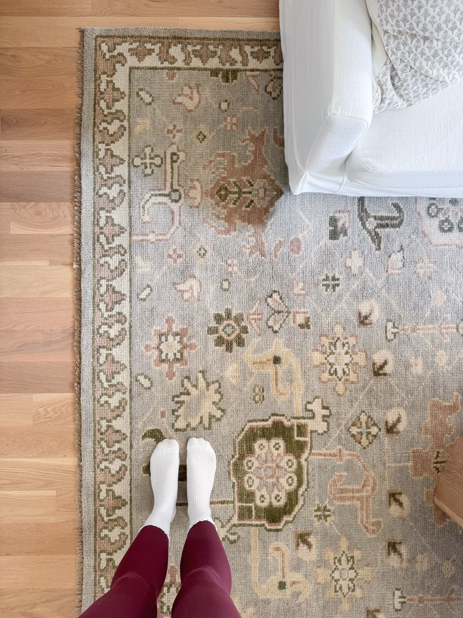 The rug that completely changed this room 🤍 I wanted the soft, lived-in look of a vintage or washable rug, but in a healthier natural fiber—and this 100% wool, hand-knotted rug from Quince was exactly what I was looking for. The muted blue, taupe and olive tones add just enough pattern and warmth without competing with the rest of the space. It looks so much more expensive than it is and makes the whole room feel collected and timeless.

#LTKSaleAlert #LTKHome #LTKdayinmylife