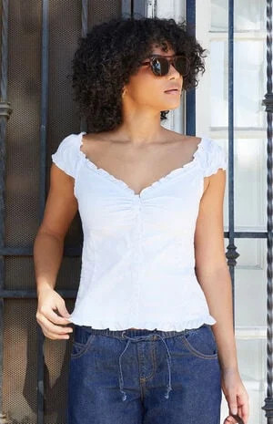 John Galt Light Blue Gingham Elena Tank Top | PacSun