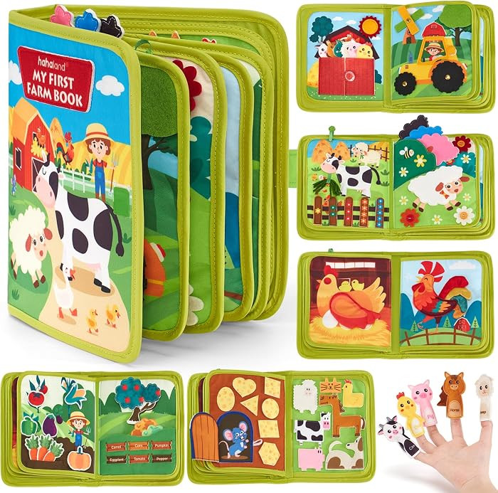 hahaland Busy Book for Toddlers 1-3 - Montessori Toys Busy Board for 1 Year Old Boy Gifts Girl To... | Amazon (US)