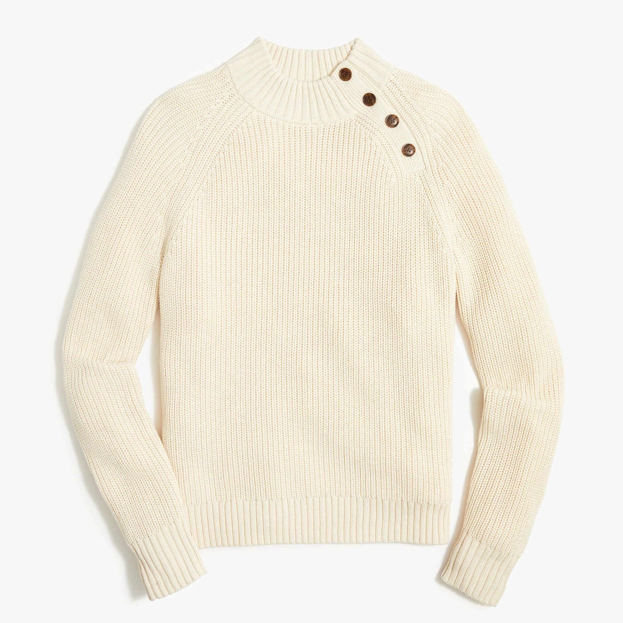 Cotton button mockneck sweater | J.Crew Factory