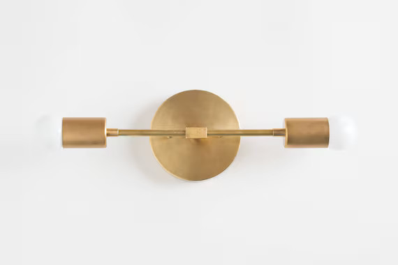 Bathroom Lights - Vanity Lighting - Mid Century Modern - Brass Vanity -  Bathroom Lighting - Gold... | Etsy (US)