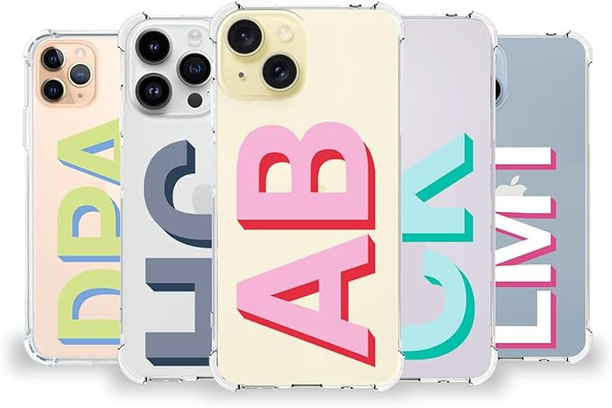 Custom Initials Monogram Phone Case for iPhone 17 Pro Max Air 16 15 14 Plus 13 Mini 12 11 XR Xs X... | Amazon (US)