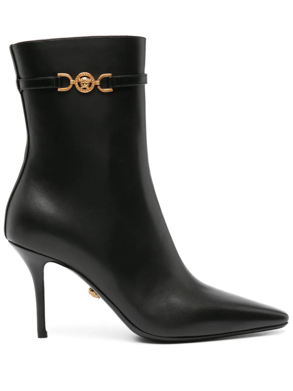 Versace Medusa 85mm Leather Boots | Black | FARFETCH | Farfetch Global