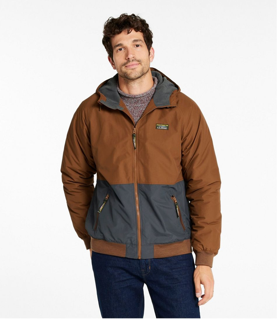 Men's Insulated 3-Season Bomber Hooded Jacket, Colorblock | L.L. Bean