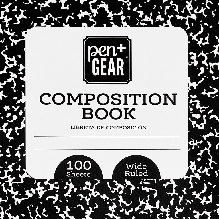 Pen+Gear Composition Book, Wide Ruled, 9.75" x 7.5" x 0.25" 100 Sheets | Walmart (US)