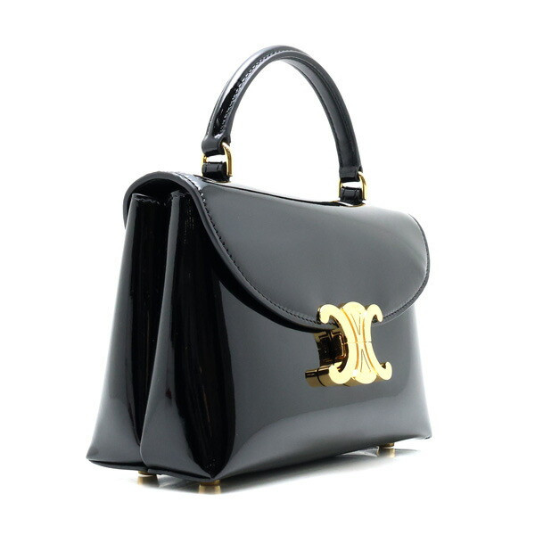 ●Celine Teen Nino Bag Handbag Enamel Leather Black Gold Metal Fittings | eBay US