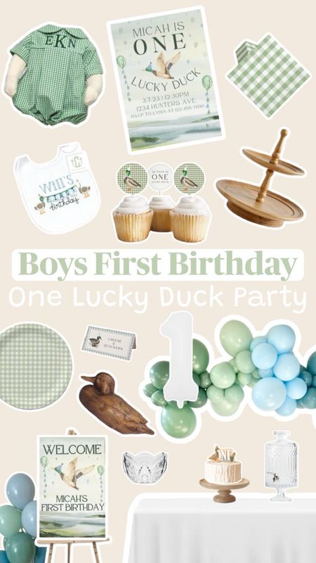 One Lucky Duck Boys First Birthday Party Theme #firstbirthday #etsy #firstbirthdaythemes #oneluckyduck #boysfirstbirthday #duckpartydecor #firstbirthdayideas #oneluckyduckparty

#LTKparties #LTKkids #LTKbaby