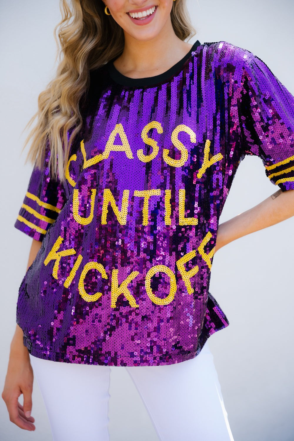 CLASSY UNTIL KICK OFF SEQUIN TOP - **PREORDER** | Judith March