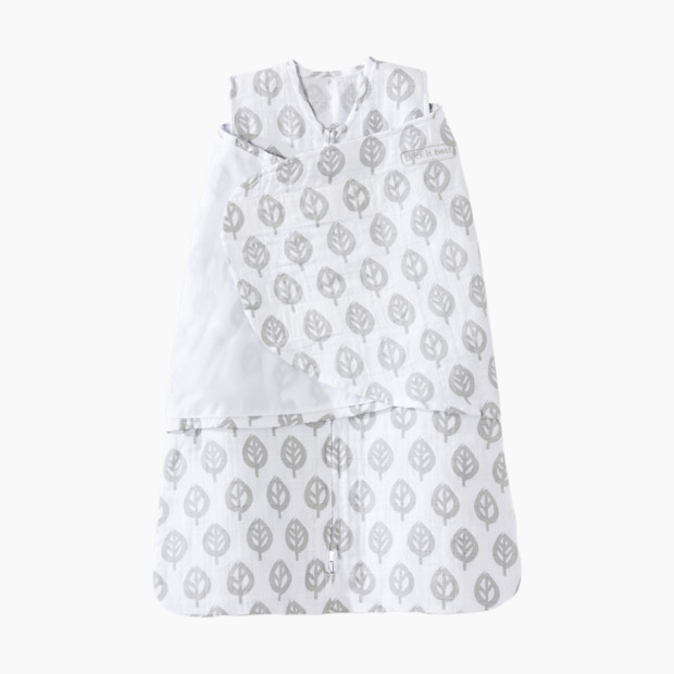 Halo Sleepsack Swaddle (Cotton Muslin) in Gray Tree Leaf Size Small | Babylist