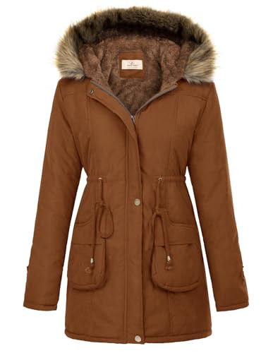 GRACE KARIN Women's Winter Coats Fleece Parkas Anoraks Hooded Military Jacket Coats | Amazon (US)