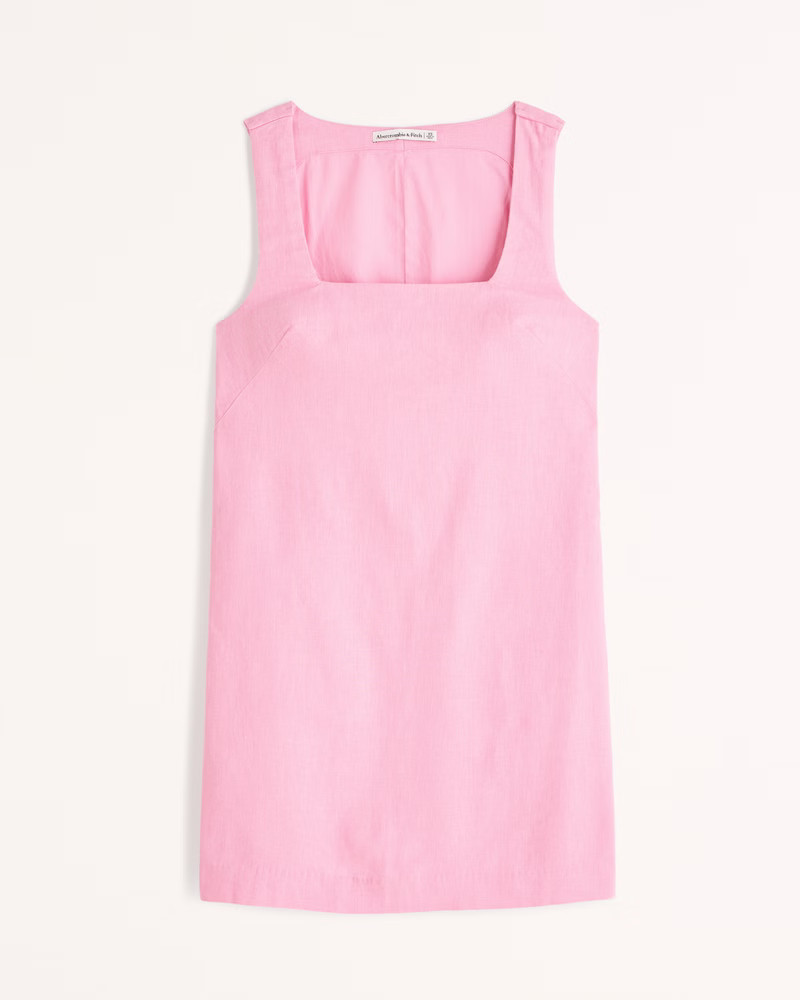 Linen-Blend Wide Strap Mini Dress | Abercrombie & Fitch (US)