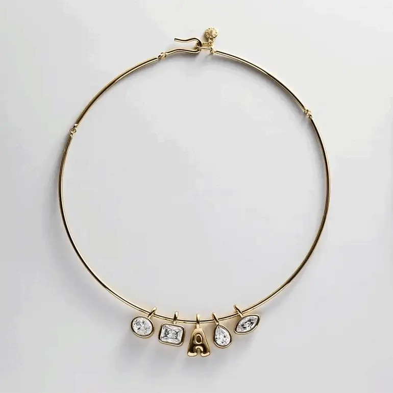 Lexi Removable Charm Custom Collar Necklace - Gold | BaubleBar