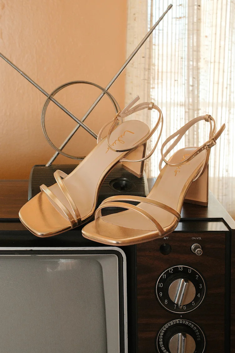 Loxley Gold Ankle Strap High Heel Sandals | Lulus