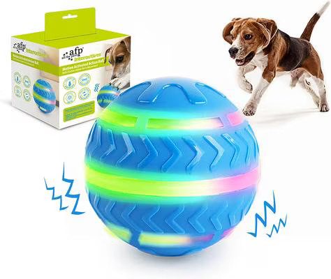 allforpaws Motion Activated Ball Dog Toy, Blue, 3.3-in | Chewy